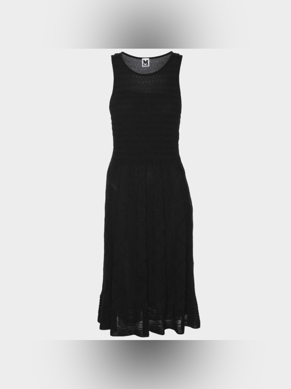 M by Missoni Black Sleeveless Rib Knit Midi Dress